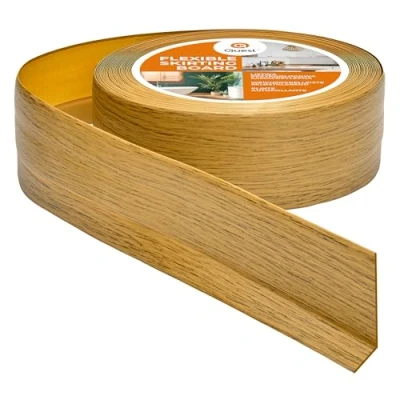 Imagen de Rodapiés Flexible Autoadhesivo 50 mm x 20 Rodapié Plegable para Cocina Baño Cinta de sellado Perfil PVC Estanco Decorativo 25 Metros Roble