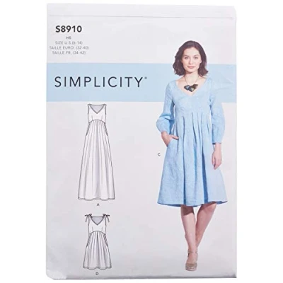 Imagen de Simplicity SS8910H5 S8910 Patrones de Costura para Vestidos Mujer, H5 (6 8 10 12 14)