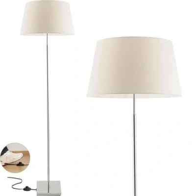 Imagen de EXO lighting lampara de pie salon FIRENZE lámpara níquel satinado pantalla blanca incluida lamparas E27 IP20 para candeeiro pé floor lamp