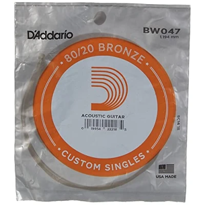 Imagen de D&#039;Addario BW047, cuerda individual para guitarra acústica, entorchada en bronce, .047