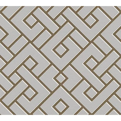 Imagen de Michalsky Living Papel pintado geométrico Change is Good Magic Meander 379842, color gris, blanco, cobre, mate, brillante, con textura fina