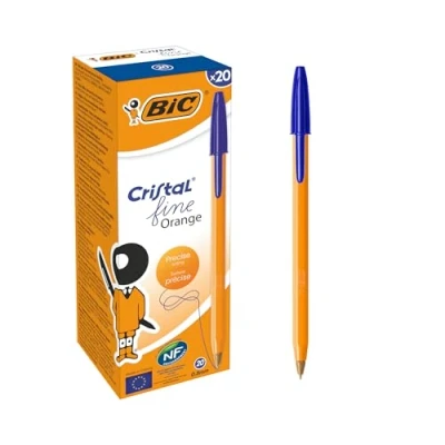 Imagen de BIC Orange Bolígrafos, Azul, Óptimo para material escolar y de oficina,Original Fine, Punta Fina (0,8mm), Trazo Fino Preciso, Caja 20 Bolis