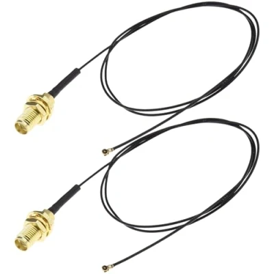 Imagen de eMagTech 2 Piezas de Repuesto Antena Cable IPEX 4 A RP SMA Compatible con Intel AX200NGW 8265AC 8265NGW 7265AC 9560AC M.2 NGFF IPX U.FL MHF4 Cables Coaxiales Pigtail