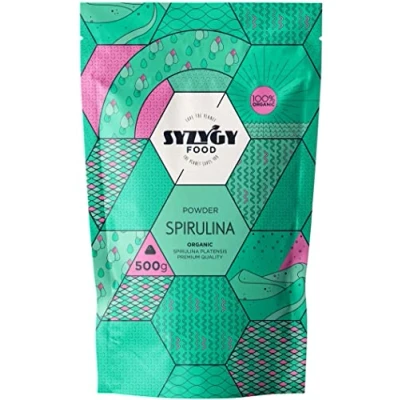 Imagen de SYZYGY FOOD Espirulina en Polvo Ecológica Certificada 500g Máxima Pureza 100% BIO Spirulina DETOX, Proteína Vegana, Saciante Control del Apetito, Hierro, Minerales, Vegano