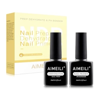 Imagen de AIMEILI Primer Uñas y Deshidratador de Uñas, Preparación Para Polvos Acrílicos Esmalte en Gel Sin Necesidad Lámpara UV/LED 2x10ml
