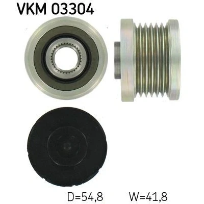 Imagen de SKF VKM 03304 Rueda Libre Alternador CITROËN: C4 Picasso 1, II Hatchback, C5 3, PEUGEOT: Partner Tepee, 308 I 207 Hatchback