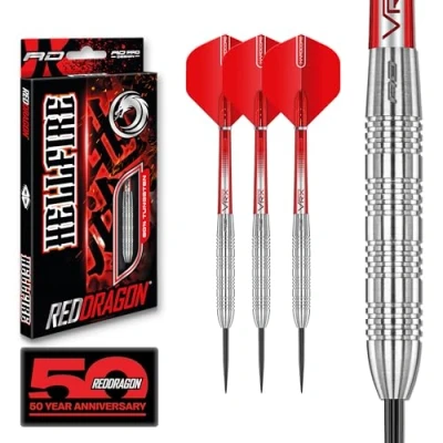 Imagen de RED DRAGON Hell Fire B: 26g Dardos de Tungsteno Punta Acero con Plumas y Eje