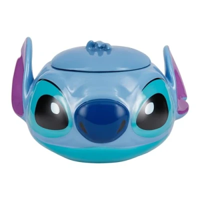 Imagen de tarro de galletas Stitch Producto oficial Disney, con tapa en forma Stitch, óptimo para almacenar y productos secos, utensilio cocina Disney
