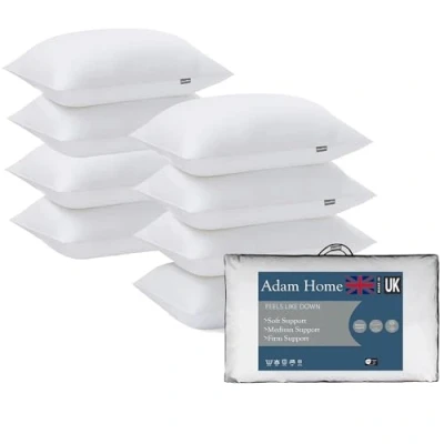 Imagen de Adam Home Paquete de 8 Almohadas (50x75cm) Calidad hotelera, para Dormir Lado, Almohada rellena, Rebote rápido, a Prueba Polvo