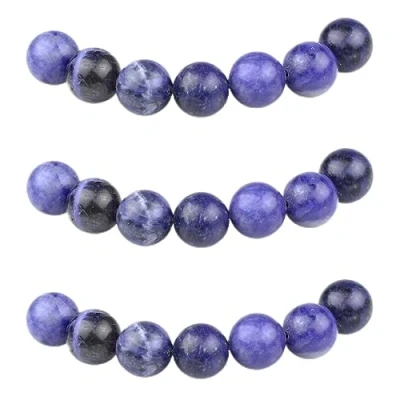 Imagen de MJDCB 10mm 35 piezas Cuentas de Piedra Sodalita Azul Redondas Sueltas Piedras Semipreciosas Naturales para Hacer Joyas Pulseras Collares