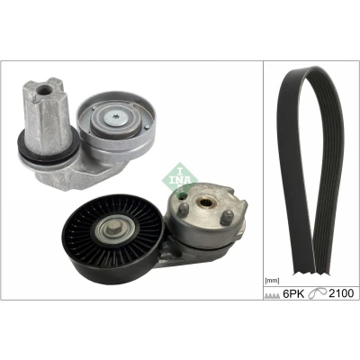 Imagen de INA 529 0422 10 Juego de correas trapeciales poli V Revisar/sustituir poleas libres del alternador LAND ROVER: Discovery 3, Range Rover Sport