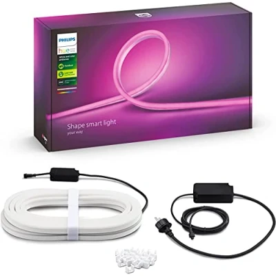 Imagen de Philips Hue Tira de Led inteligente Exterior 5m y Alimentador, con Bluetooth, Sumergible (IP67), Luz Blanca colores, Compatible Alexa Google Home