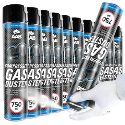 Imagen de AAB Cooling Compressed Gas Duster 750ml Conjunto de 10 Spray Hielo para Congelación Tuberías, Congelar, Spray, Congelación, Enfriamiento