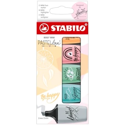 Imagen de STABILO, Marcador STABILO BOSS MINI Pastellove Edition 2.0, Estuche con 5 colores