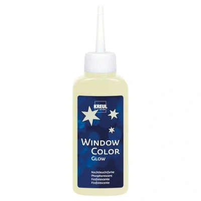 Imagen de KREUL 42740 Window Colour Amarillo Fluorescente 80 ml, Pintura al Agua para Ventanas, texturada, Cristales, Espejos, Azulejos y Otras Superficies Lisas, Yellow,