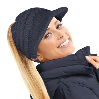 Imagen de TOSKATOK Gorro para Mujer con diseño de Cola Caballo y moño desordenado