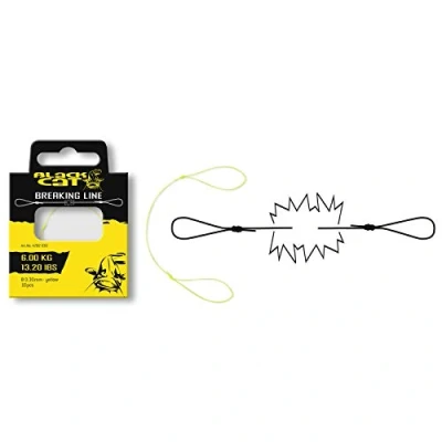 Imagen de Black Cat Breaking Line Hilo de Pesca (7,10 kg, diámetro 0,35 mm, 10 Unidades), Color Amarillo Rotura, 7,1 kg