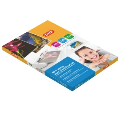 Imagen de Fundas de Plastificar DHP Formato A3, 125 micras, Brillo, Caja 100 unidades
