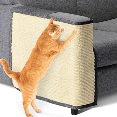 Imagen de Navaris Protección contra Garras de Gato para Muebles, Alfombra rascadora y Protege el sofá sisal Natural, tu o sillón la Garra los Gatos