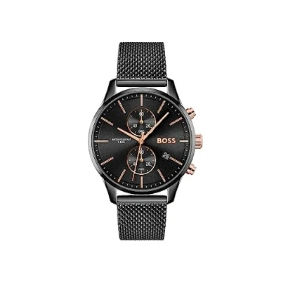 Imagen de BOSS Reloj Cronógrafo de Cuarzo para Hombre 42 mm Colección ASSOCIATE con Brazalete Acero Inoxidable en Eslabones o Malla, Función Fecha, 2 Sub Diales, Resistencia al Agua 5ATM