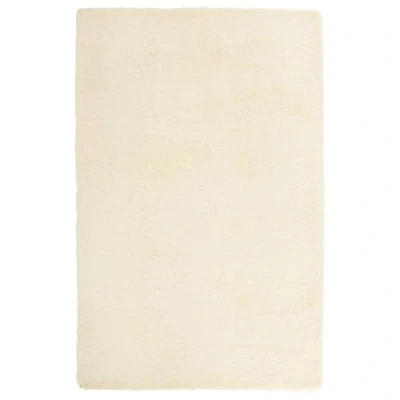 Imagen de vidaXL Alfombra Peluda de Pelo Largo Crema 130x200 cm poliéster, Alfombra, Sala Estar, mullida, área