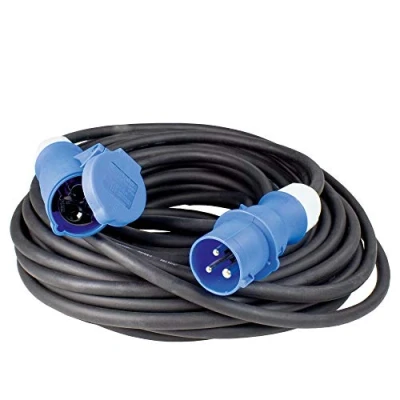 Imagen de as Schwabe TechnikProdukte Cable de extensión CEE caravana 3 polos, 230 V /16 A Enchufe y acoplamiento IP44 con tapa protectora 25 m Negro