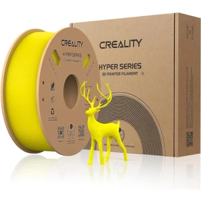 Imagen de Creality Official Hyper PLA Filament Amarillo 1KG, Filamento para Impresoras 3D Impresión de Alta Velocidad, Suave, Rendimiento Voladizo Precisión Dimensional +/ 0.03mm, 2.2lbs/Spool
