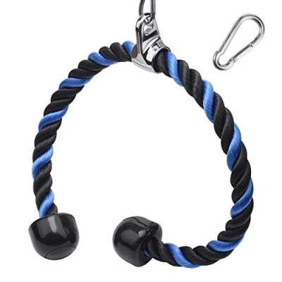 Imagen de XYZDOUBLE Cuerda Tríceps Accesorio para Cable de TraccióN hacia Abajo con y BíCeps Multi Gym Nylon Manijas Antideslizantes Dorsal, Biceps, Triceps, Gimnasio o Hogar Rojo 90cm