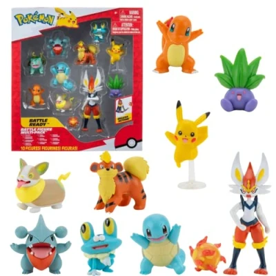 Imagen de Pokémon Figuras 10 Pack Cinderace Pikachu Charmander Squirtle Oddish Gible Bulbasaur Yamper Froakie &amp; Growlithe Juguetes Nueva 2022 5 11 cm Oficialmente