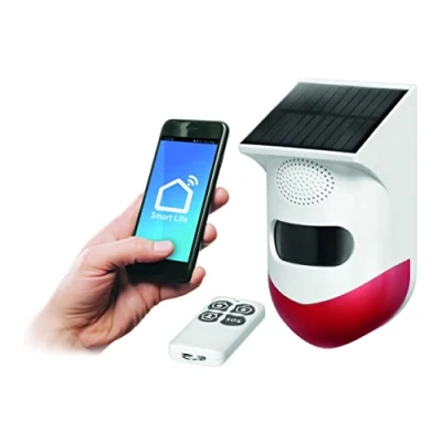 Imagen de VIRONE AS 7 Alarma inalámbrica para el hogar conectada con sirena integrada y control remoto, batería solar a través de WiFi remoto TUYA incluido