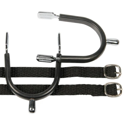 Imagen de Harry&#039;s Horse Pomo Spurs cromo / caucho + correa D20 Negro