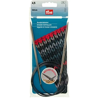 Imagen de Prym Agujas Circulares MS 100 cm 4,50 mm Plata, Latón, Plateado, 4,5