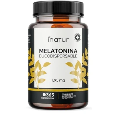 Imagen de Melatonina Pura 1,9 mg Bucodispersable 365 microtabletas Inatur Rápida Asimilación Suministro para 1 año Ayuda con el insomnio o trastornos del sueño Vegano