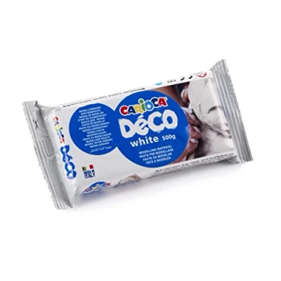 Imagen de Carioca Pasta de modelar Blanca 500gr, Fácil Alisar y aplicable sobre Cualquier Superficie, Apta para Todas Las técnicas modelaje, 500 gr