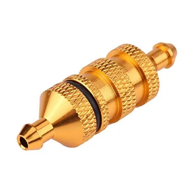 Imagen de Filtro de Combustible Aceite Coche RC, Nitro Aluminio Aleación HSP para Modelo RC a Escala 1/8 1/10(Oro)