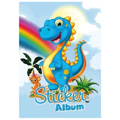 Imagen de HERMA 15422 Álbum de pegatinas DIN A5, en blanco, con diseño dinosaurios (16 páginas, papel especial revestido), para coleccionar, 1 unidad, niños