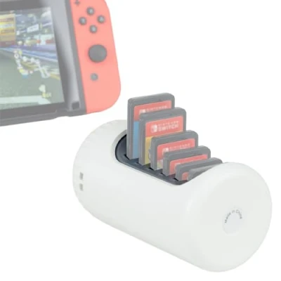 Imagen de KIWIFOTOS Game Card Case para Nintendo Switch Card, Tarjetero 6 x NS Cards y 2 Micro SD Cards, Cilíndrico Storage Holder Estuche de Transporte Viaje