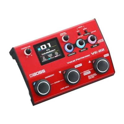 Imagen de BOSS VE 22 Vocal Performer Avanzado procesador de multiefectos para cantantes Potentes funciones armonía y duplicación Corrección tono automática Ideal actuar en vivo
