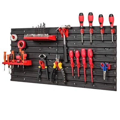 Imagen de Sistema de almacenamiento 772 x 390 mm, cajas apilables, estantería pared, 16 soportes