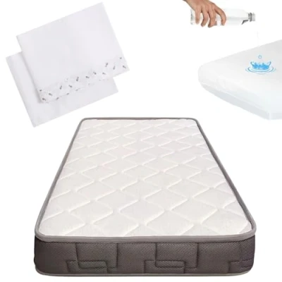 Imagen de COOL · DREAMS Colchón Cuna Bebe con Protector Impermeable y Sábanas Algodón. Certificado Oeko Tex CertiPur. Morfeo núcleo de poro Abierto para Mayor Transpirabilidad CoolDreams