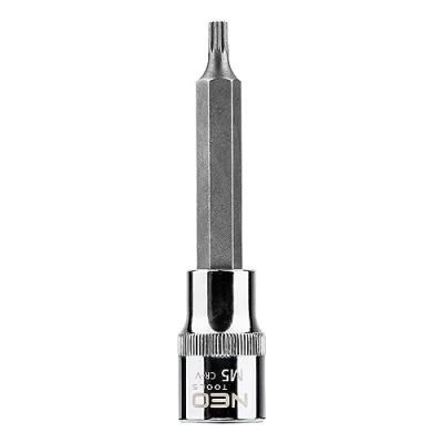 Imagen de NEO TOOLS 08 740 Piezas insertables de llave cubo 1/2Pulgada M5 Acero cromo vanadio, para herramientas Spline