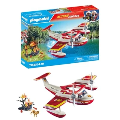 Imagen de PLAYMOBIL Action Heroes 71463 Hidroavión de Bomberos, misiones heroicas Rescate, con un Bombero, Juegos rol imaginativos y Divertidos, Juguetes para niños a Partir 4 años