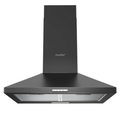 Imagen de COMFEE&#039; Campana extractora 60 cm PYRA17B negra con LED, sistema de recirculación y canalización filtros carbón