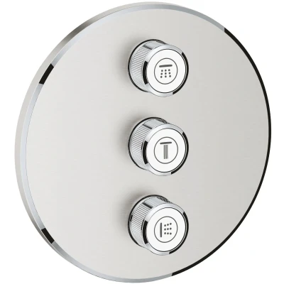 Imagen de Grohe 29122DC0 Grohtherm SmartControl Placa con Triple Llave de Paso, Supersteel, rund