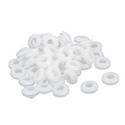 Imagen de sourcing map Junta de Cable eléctrico Firewall pasamuros goma blanca 8 mm diámetro interior 50pcs