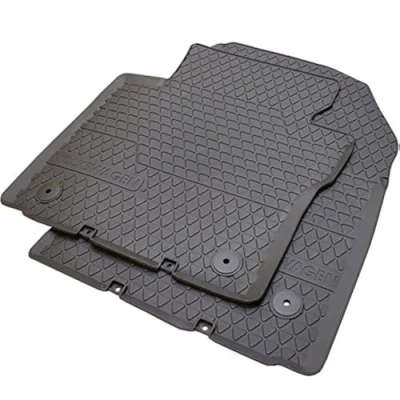 Imagen de Volkswagen Original Touran Alfombrillas de Goma 2 Piezas Delantero Negro Botón presión Premium felpudos 1t1061502 a 82 V