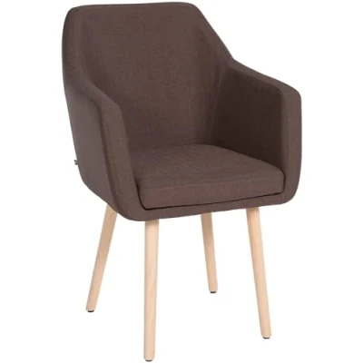 Imagen de CLP Silla De Salón Utrecht Acolchada &amp; Tapizada En Tela I Butaca Dormitorio Moderna con Base Madera I, Color:marrón, Color del Marco:Natura