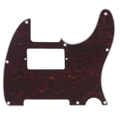 Imagen de Musiclily 8 Agujeros Tele Pickguard Humbucker Guitarra Golpeador HH para Eléctrica Fender American/México Standard Telecaster Estilo Moderno,4 capas Red Tortoise