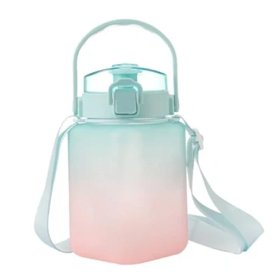 Imagen de Botella de Agua Deportiva 1200mL Deporte Taza Viaje Sin BPA Cuadrado, Gradiente, Copa Sorbo, con Correa Prueba Fugas Aplicar A Sport Gimnasio Trekking Bicicleta