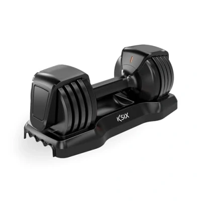 Imagen de KSIX Mancuerna ajustables 11kg, 8 Pesos ajustables, Entrenamientos de musculación indoor, Pesa regulable hasta Agarre ergonómico, Para gimnasio o hacer deporte en casa